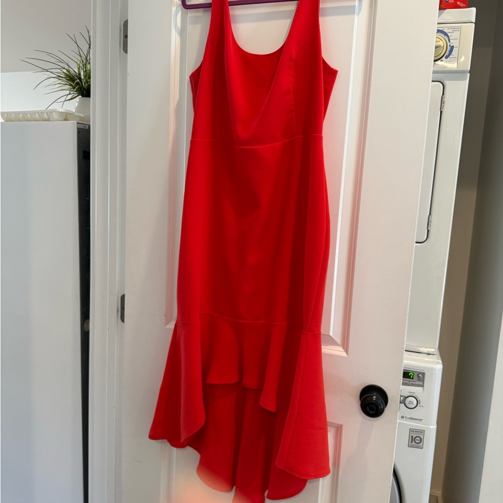 Laundry By Shelli Segal Vibrant Red High Low Dress